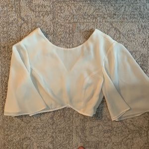 Topshop white flowy crop top